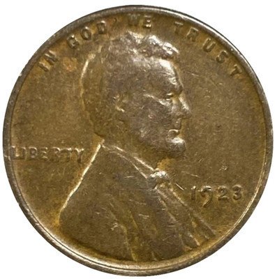   1923 P Lincoln Wheat Cent Good - Very Good (G-VG) Condition Copper Penny 1c
