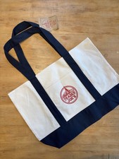 Two (2) Trader Joe's collectible canvas tote bag, blue , 21x14x7