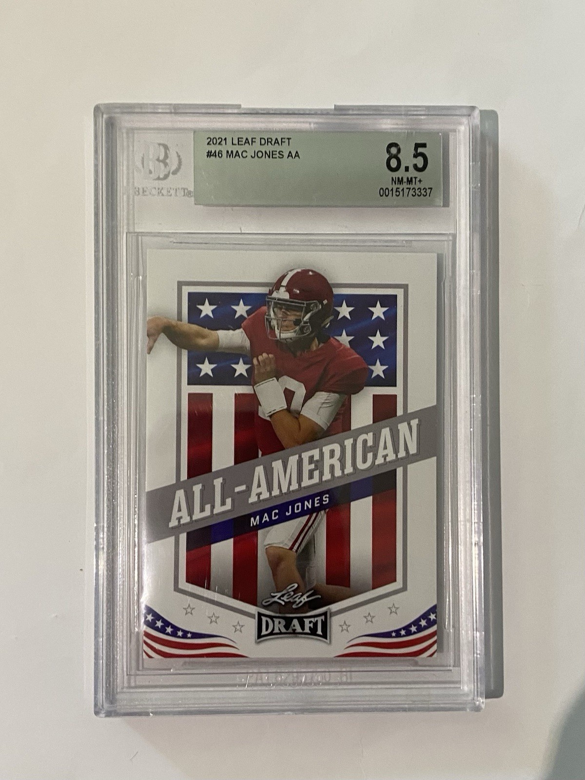 Leaf 2021 Draft Mac Jones All-American #46 BGS 8.5
