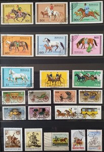 HORSES IN WAR. CARRIAGE. 130 STAMPS (37 COMPLETE ISSUES). LOT IN GERMANY