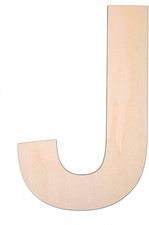 12 Inch Wooden Letter J, 1/4 Inch Thick Large Unfinished Wood Letter for DIY Cra