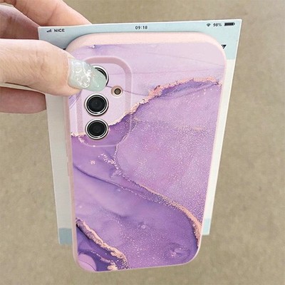Für Samsung S25 S26 Ultra S24 S23 A55 A16 A17 A36 TPU Marmor-Blumenmuster Case