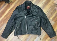Genuine Hot Leathers Biker Jacket With Harley Davidson Patch