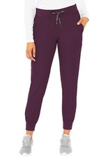 Med Couture Scrubs Women's Jogger Petite Pants MC2711P WINE Wine Free Ship