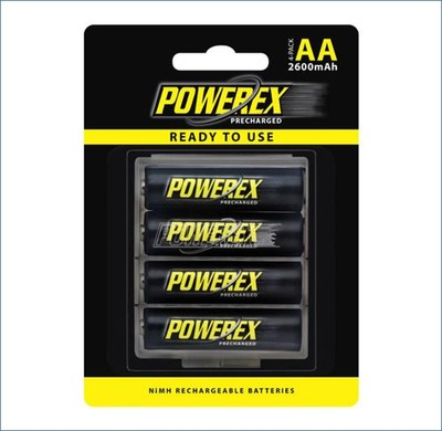  Maha Powerex 2600 AA Rechargeable Precharged Batteries Pack of 4