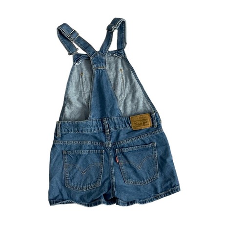 Levi's Jean Denim Buckle Straps Front Pocket Shorts Overalls Girls Size 7/8 - Picture 5 of 5