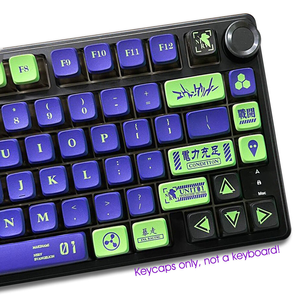 Teclas NEON GENESIS EVANGELION EVA-01 Mecha-01 PBT ASA para teclado mecánico