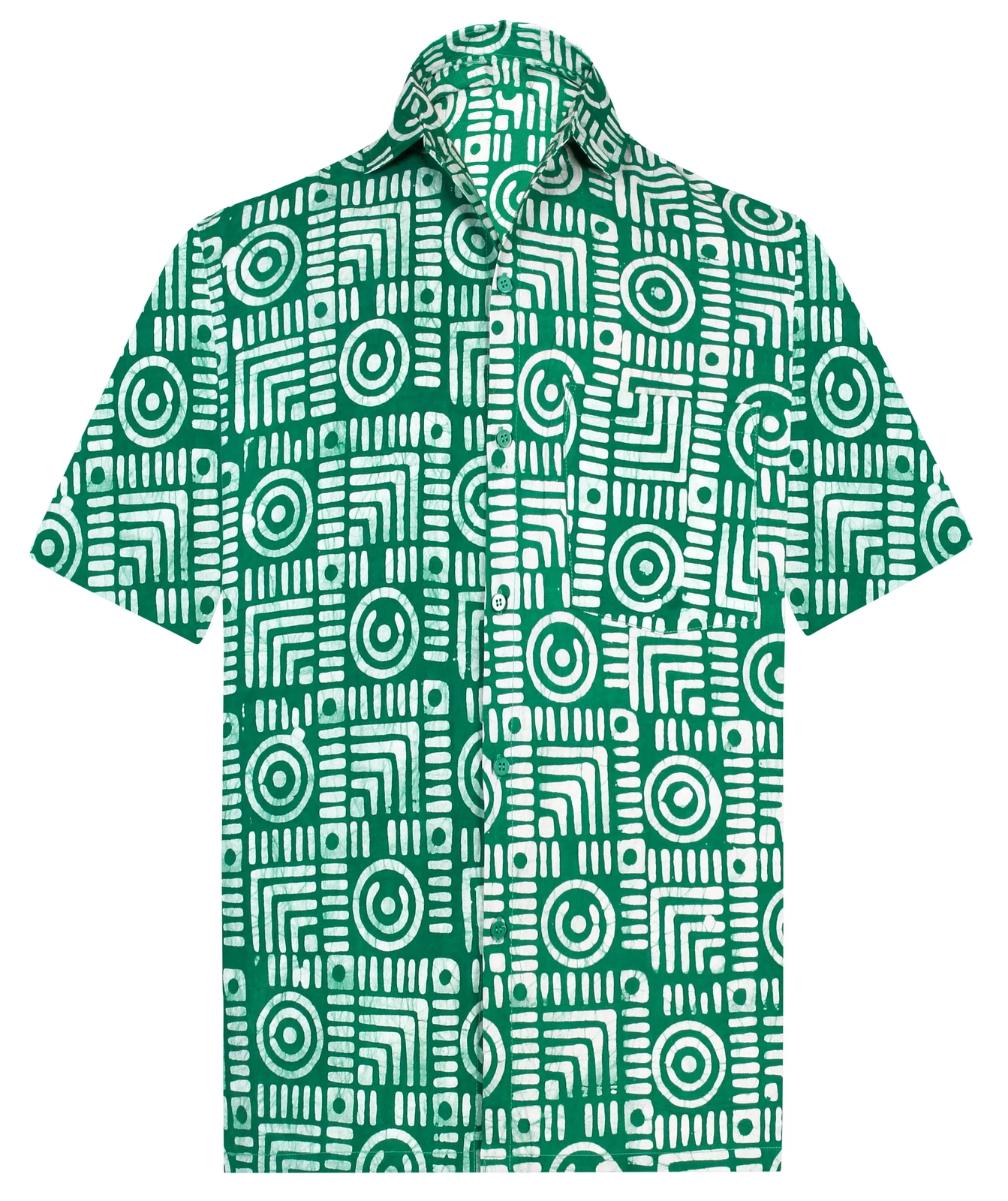 HAPPY BAY Men's Short Sleeve Button Down Hawaiian Collar Shirts XXL Fern, Checks
