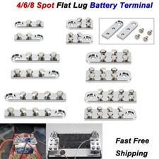 Pair ILL Customz 4/6/8 Spot Flat Lug Battery Terminal Blocks Bolt ATV UTV Car 