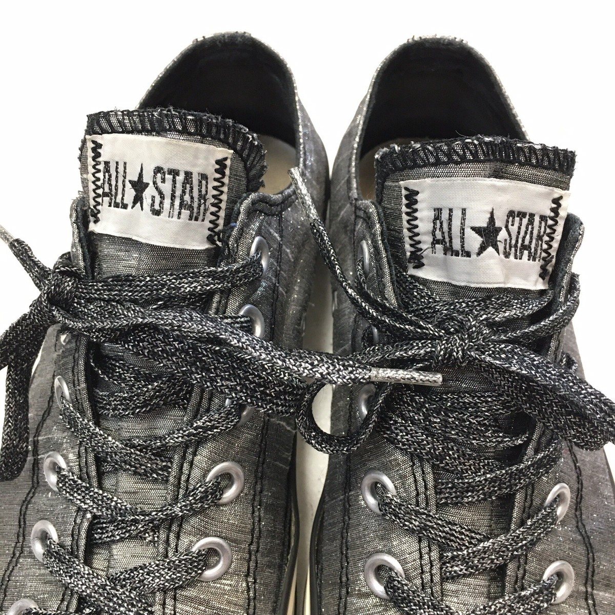 Converse All Stars Sneakers Shoes Women's Size 8 Metallic Silver
