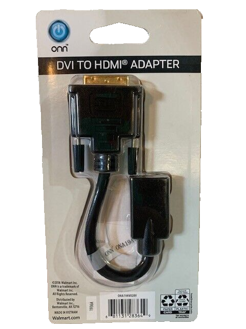Onn DVI to HDMI adapter for TV projector or PC monitor connectivity
