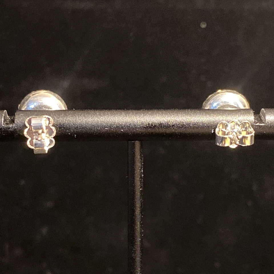 Pendientes perforados de diamantes y amatista simulados morados redondos bisutería de colección Foto 3 de 4