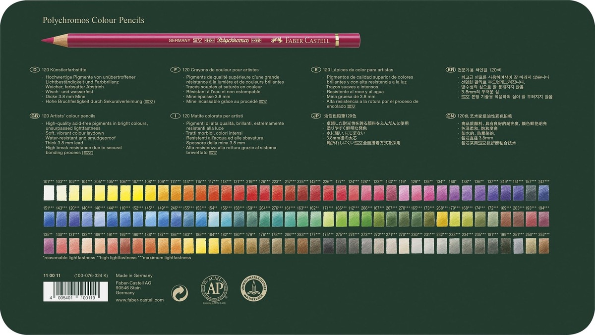 Faber-Castell Polychromos Artists' Color Pencils 120 Colors 110011