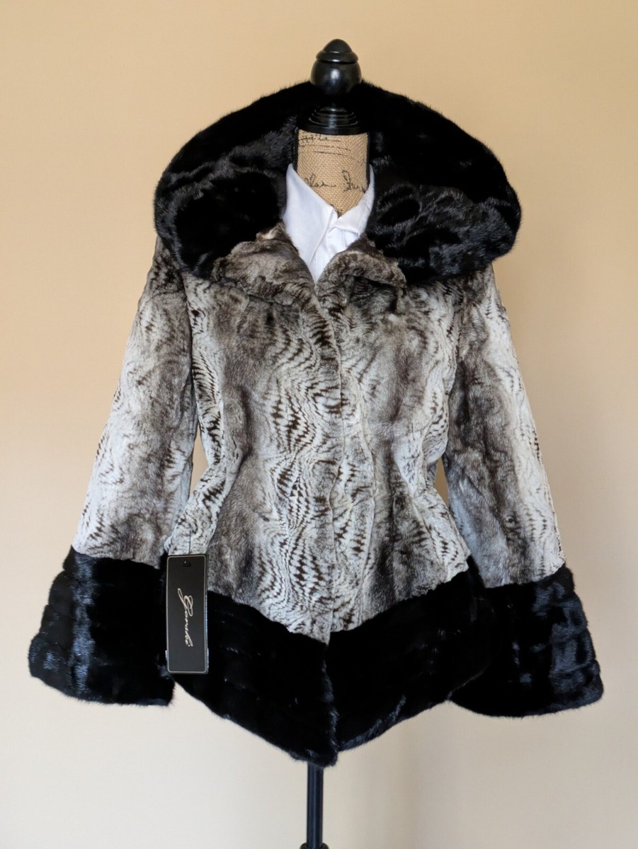 RARE Gorski Mink Fur Coat by Neiman Marcus Reversiblle To Taffeta, NWT