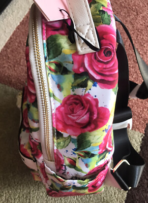 Juicy Couture White Multi floral ROSIE mini backpack purse  display picture 2