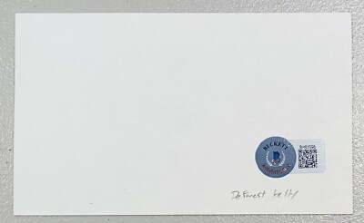 DeForest Kelley Signed Autographed 3x5 Card BAS Beckett Cert Star