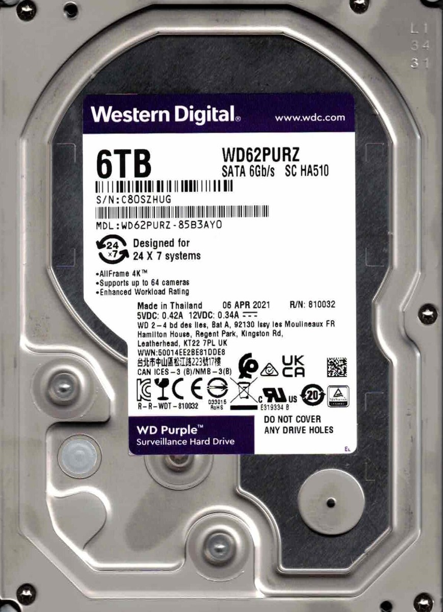WD62PURZ-85B3AY0, WESTERN DIGITAL SATA 6TB APR 2021 C80S | eBay WD62PURZ-85B3AY0, WESTERN DIGITAL SATA 6TB APR 2021 C80S | eBay