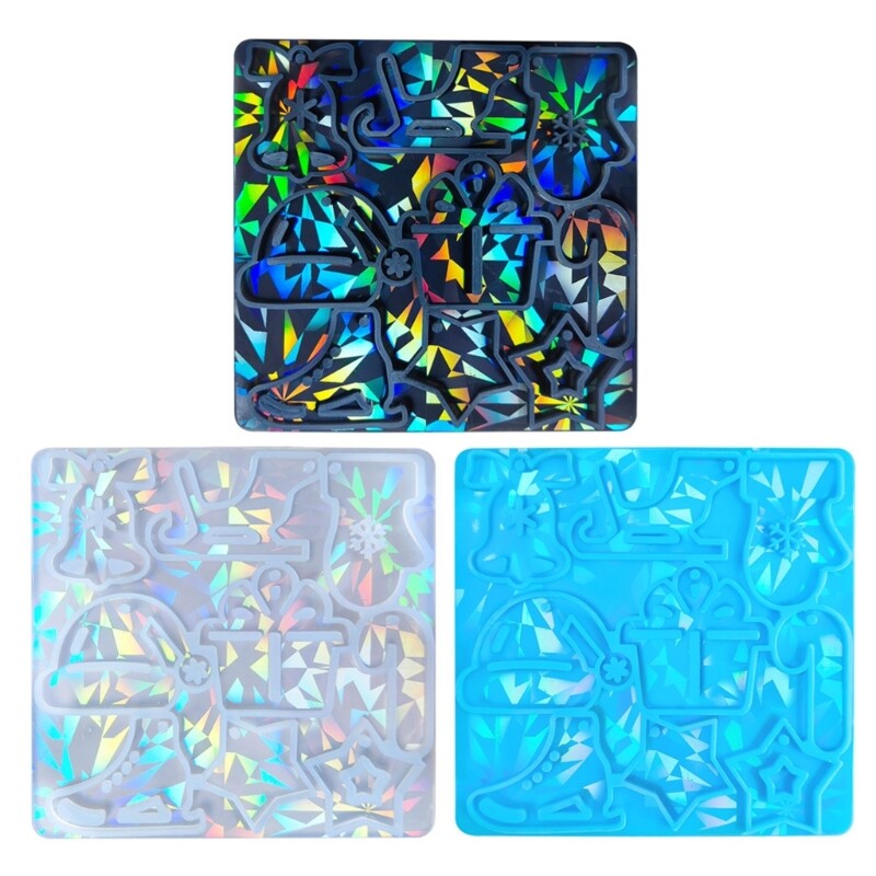 Durable Silicone Mold Unique Christmas Tree Holographic Sled Skates Resin Mold
