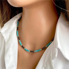 Bijoux Fantaisie Vintage - Collier Style Zen Marque Bleu Turquoise Bijoux Fantaisie Vintage - Collier Style Zen Marque Bleu Turquoise