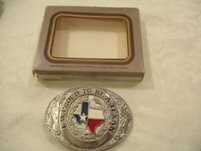 Vintage 1987 Proud Texan Belt Buckle Numbered New in Box