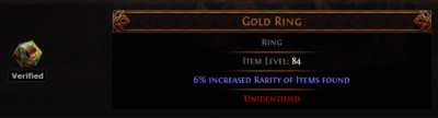 PATH OF EXILE 2 Ventor's Gamble Gold Ring unidentified not corrupted EA SOFTCORE