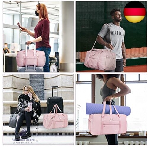 Eccliy Sporttaschen-Set Rosa – Große Tasche Mit Schuhfach + Kulturbeutel, Für Fitness & Reisen
