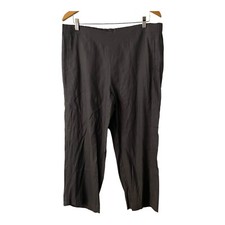 J. Jill Gray Solid Linen Stretch Elastic Waist Cropped Pants Size 16