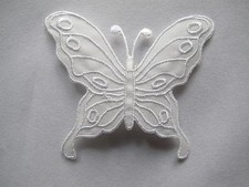  4005 3 1/4" White Butterfly Embroidery Applique Patch