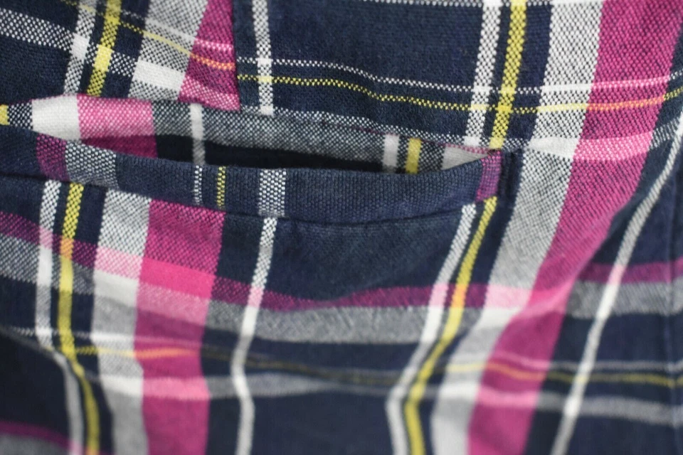 Pantalones Cortos Banana Republic Juniors Rosa A Cuadros Cremallera Botón Frontal Cortar Bolsillo Talla 2 Foto 3 de 4