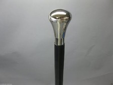 Vintage Designer Victorian Solid Silver Brass Handle Wooden Walking cane Stick