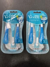 2 NEW Gillette Pack of 3 Venus Ocean Disposable Razors Women's Touch of Aloe