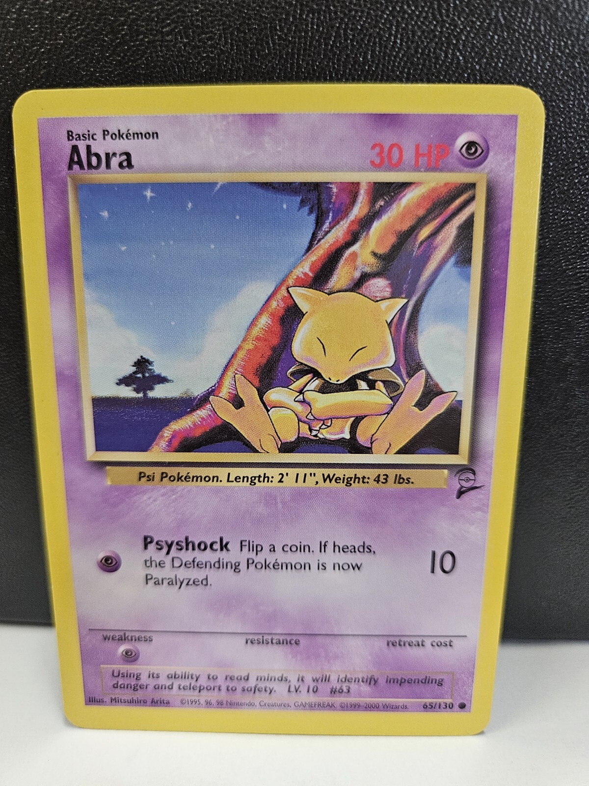 Abra 65/130 Base Set 2 Vintage WOTC Pokemon Card LP