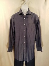 Tommy Hilfiger Men's 100 Cotton Blue diamond Regular Fit Dress Shirt Size L