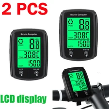 2X Bike Bicycle Speedometer Cycle Digital Odometer Computer Waterproof LCD Wired