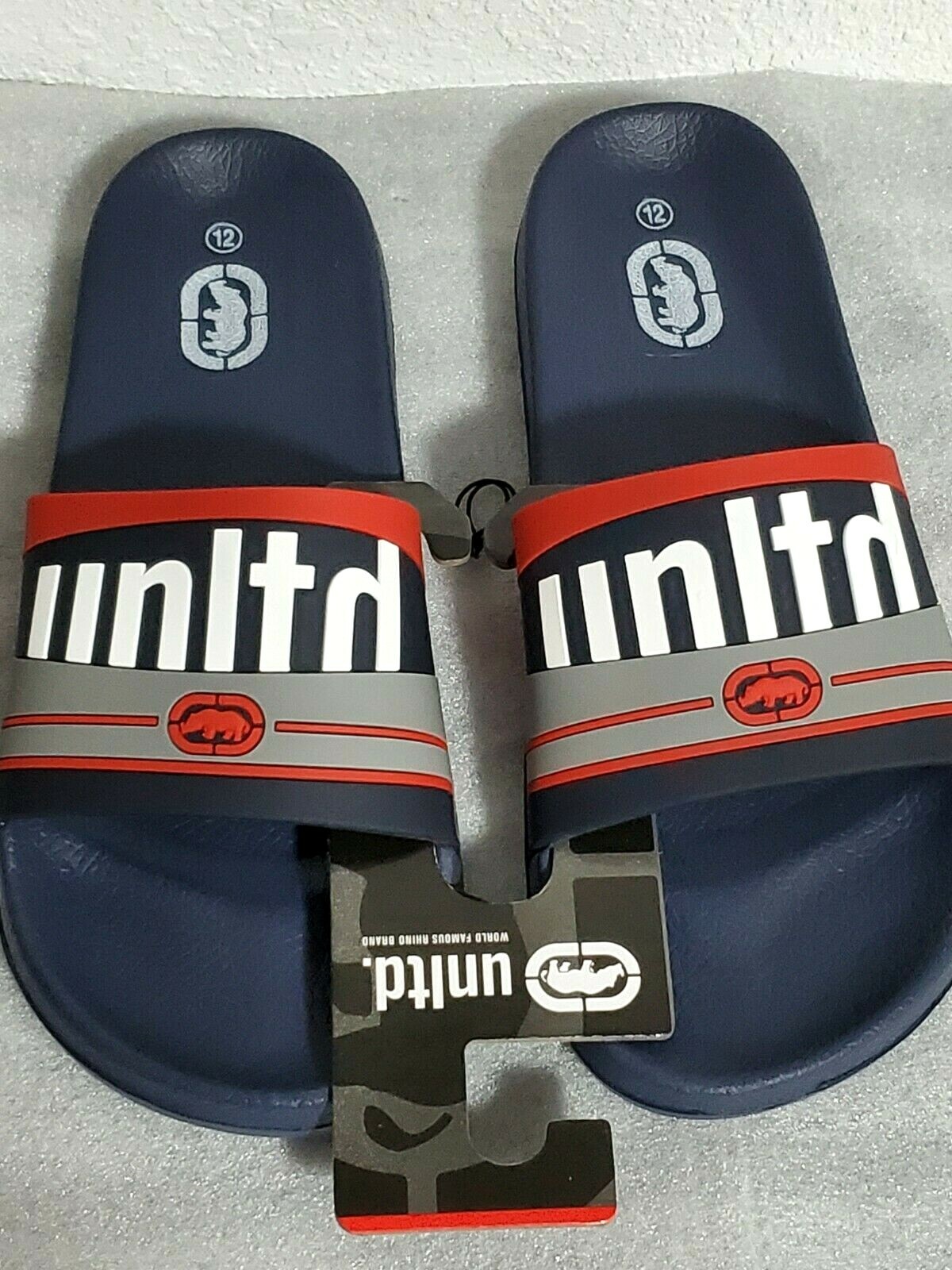 New Genuine Ecko Unltd. Rhino Men's Sandals / Slip On Slides Waterproof,  Size 12 | eBay
