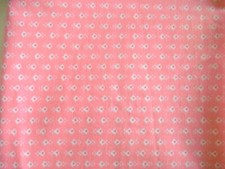 Pink White Tiny Flowers Calico Print Cotton Cut Fabric Remnant 44" x 29"