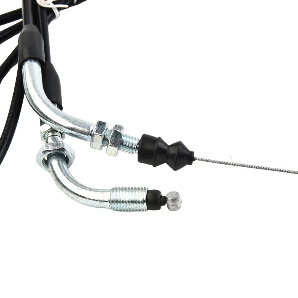 Empuñadura giratoria 1 par de cables de línea de acelerador para ciclomotor scooter negro para GY6 125-150CC Foto 3 de 4