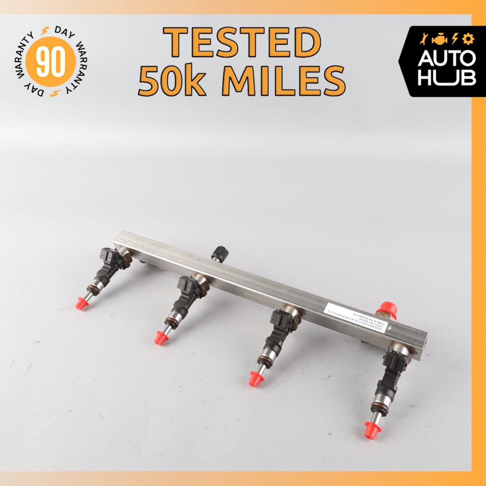 Maserati Quattroporte Fuel Injection Rail Line w/ Injectors Right Side OEM 50k
