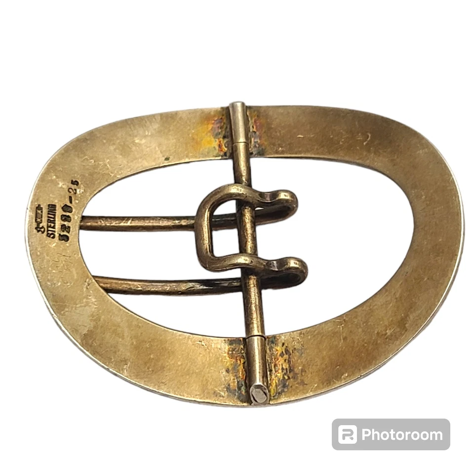 ANTIGUA HEBILLA DE PLATA ESTERLINA Y ESMALTE EDUARDIANA WILLIAM B. KERR Foto 2 de 4