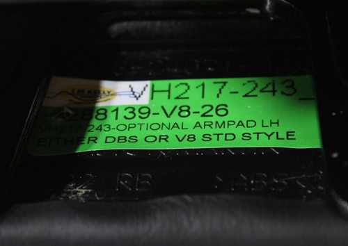 2011-17 ASTON MARTIN V8 VANTAGE GTS LEFT INTERIOR DOOR PANEL ARMREST COVER OEM - Picture 7 of 10