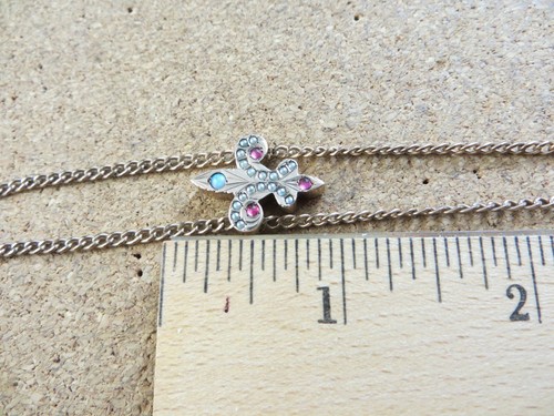 Victorian Gold Filled Fleur De Lis Jewels Slide Chain Pocket Watch Fob Clip #329 - Picture 16 of 19