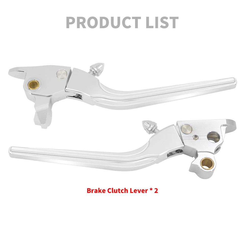 Chrome Brake Clutch Levers For Harley Touring Street Electra Road Glide 09-2013 - Image 2 of 4