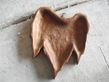 Vintage Hand Carved Wood Leaf Pattern Artist Made Wall Hanging