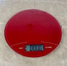 Modern Digital Round Red Food Scale
