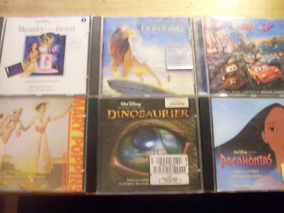 Disney [6 CD Soundtrack] Pocahontas Lion King CARS Mary Poppins Beauty Beast