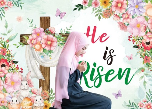 Easter He is Risen Backdrop Religious Jesus Resurrection Photography Backgrou... - Picture 4 of 8