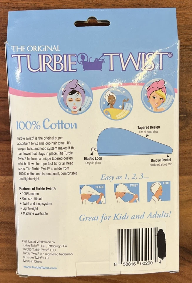 Toalla de pelo Turbie Twist original de microfibra rosa nueva Foto 2 de 2
