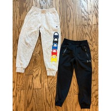 Lot of 2 Under Armour And Champion 5/6 Boys Small Sweatpants Activewear Jogger