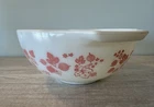 Vintage Pyrex White & Pink Gooseberry Cinderella Mixing Bowl #443 2 1/2 Quart