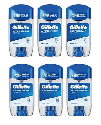 6x Gillette Endurance Arctic Ice Anti-Transpirant Deodorant Clear Gel Stick 6...